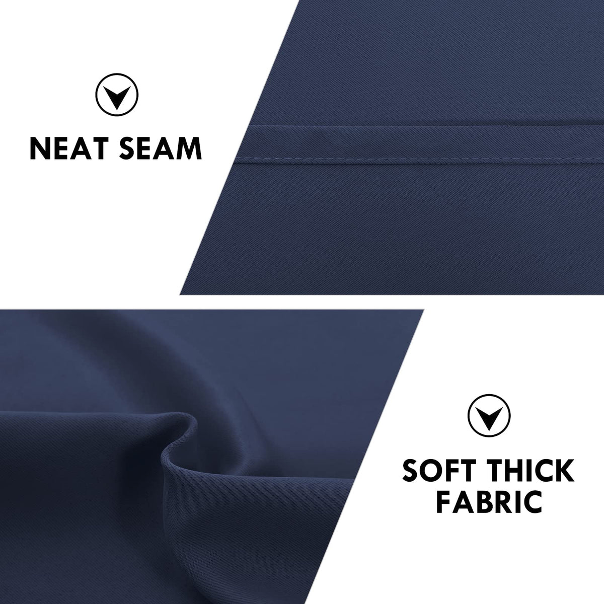 Blackout Curtains for Bedroom Living Room 38 x 54 Inch Long Navy (2 Count)