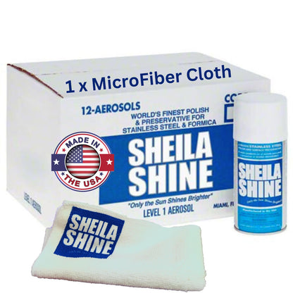 12 x 10oz w Microfiber Cloth Stainless Steel Cleaner and Polish (120 Fl Oz)