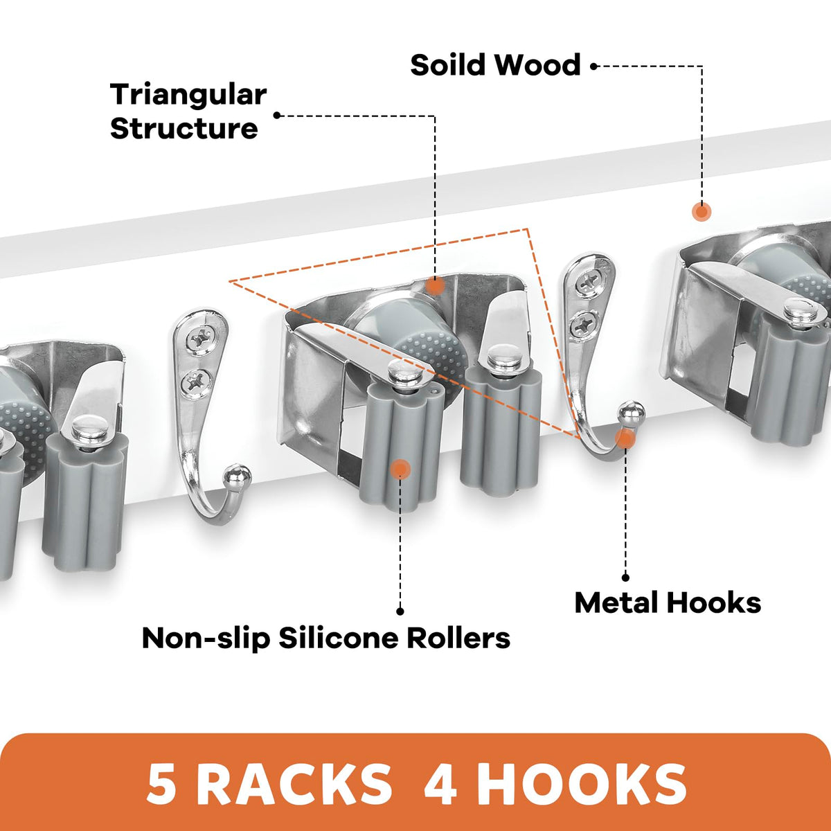 Broom Holder Wall Mount