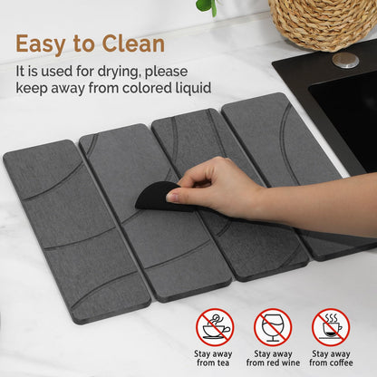 Small Stone Dish Drying Mat for Kitchen Counter (2 Count)