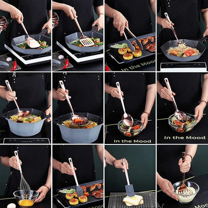 Copper Kitchen Utensils Set,13 Pieces Stainless Steel Cooking Utensils Set With Titanium Rose Gold Plating,Kitchen Tools Set With Utensil Holder For Non-Stick Cookware Dishwasher Safe (13 Packs)