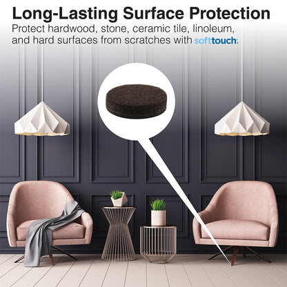 4723295N Heavy Duty 2 Inch Felt Furniture Pads to Protect Hardwood Floors from Scratches (6 Count)