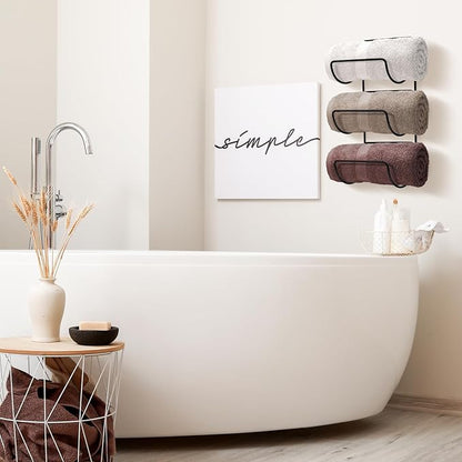 Sorbus Towel Holder for Bathroom Wall - 12 Level Wall Mounted Towel Rack Shelves for Rolled Bath Towels, Washcloths, Linen - Hanging Towel Racks for Bathroom, Spa, Salon, Towel Storage Organizer