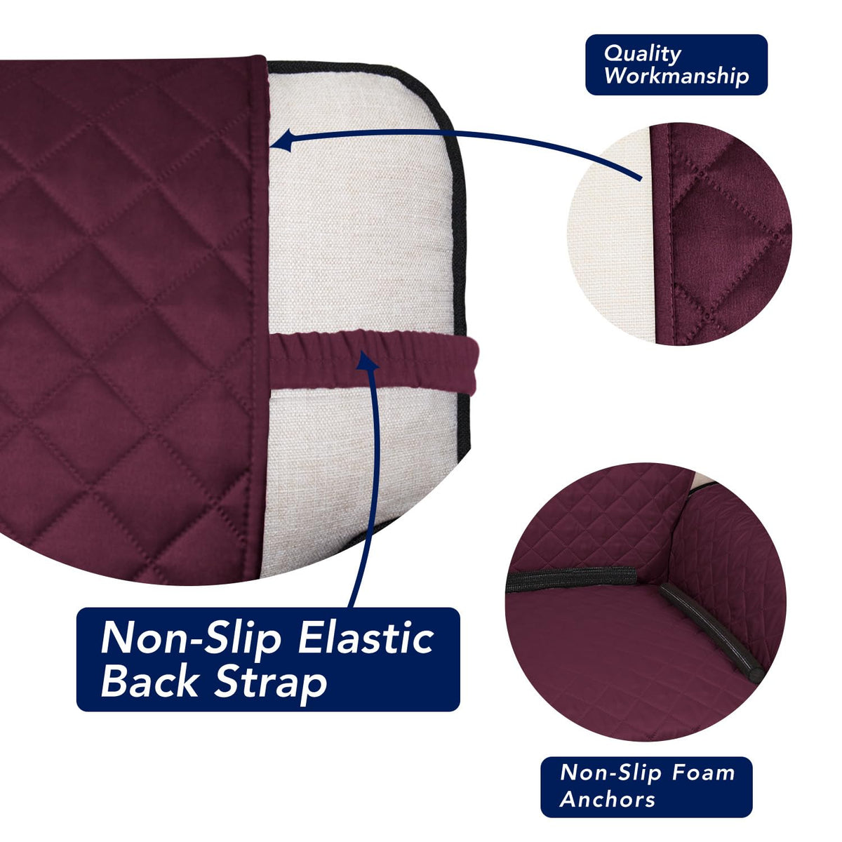 Reversible Quilted Couch Covers for Dogs Loveseat Sofa Cover 54"
