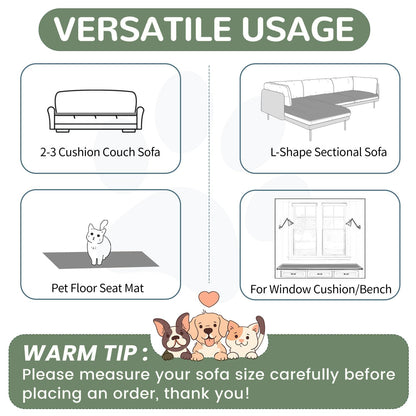 Washable Couch Covers for 3 Cushion Sofa Non Slip Pet Dog Sofa Cover (9 Ounce)