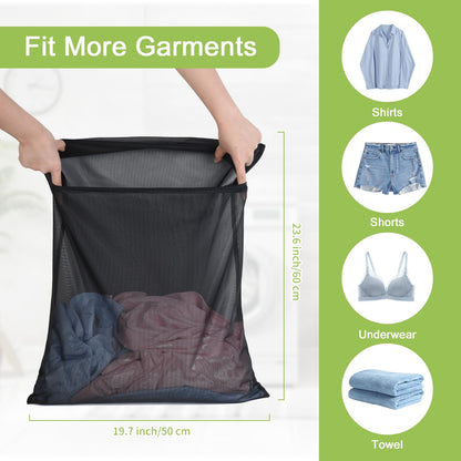 2 Pack Durable Laundry Bags with Zipper 20 x 24 Inch (2 Count)