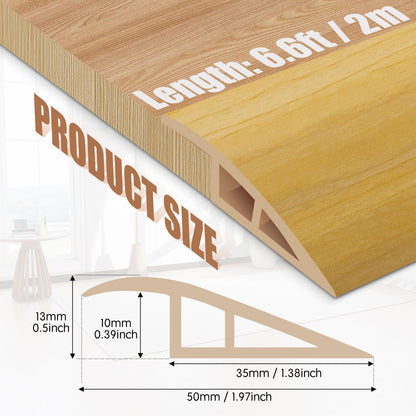 Floor Transition Strip Door Threshold 78" Floor Transition Reducer Trim on The Edges Threshold Strip Self Adhesive Suitable for Doorways
