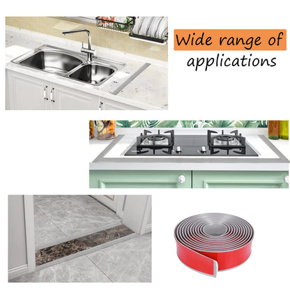 Floor Door Flat Transition Strip & Self Adhesive Floor Vinyl Floor Edge Trim Laminate Floor Gap Covering Joining Strip