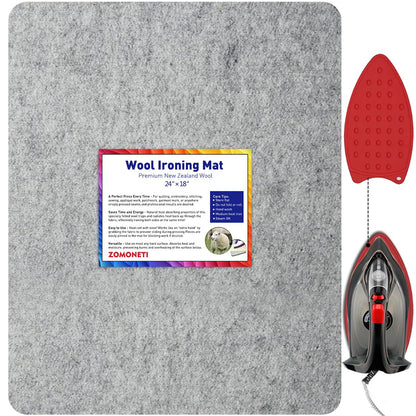 24" x 18" Wool Pressing Mat 100% New Zealand Felted Wool Ironing Mat Pad Blanket for Quilter (432 sq inch)