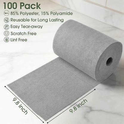 Microfiber Cleaning Cloth Roll (100 Count)