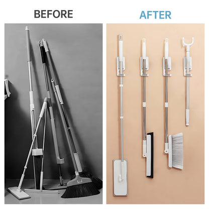 Broom Mop Holder Wall Mount 4PCS 180° Rotating No (4 Count)