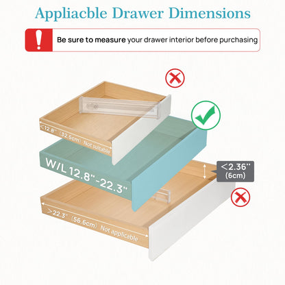 2.36" Drawer Dividers with Expandable Inserts (6 Count)