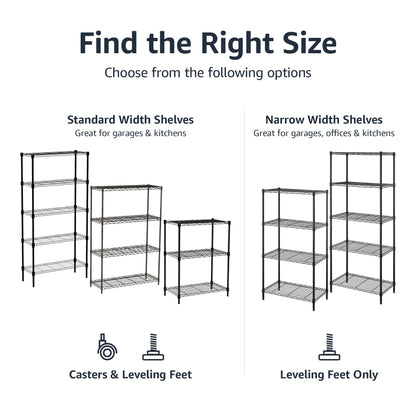 3 Shelf Adjustable Heavy Duty Storage Shelving Unit on 2" Wheels