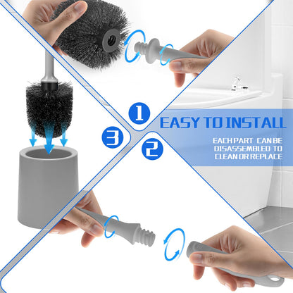 Toilet Brush and Holder 2 Pack with Long Handle