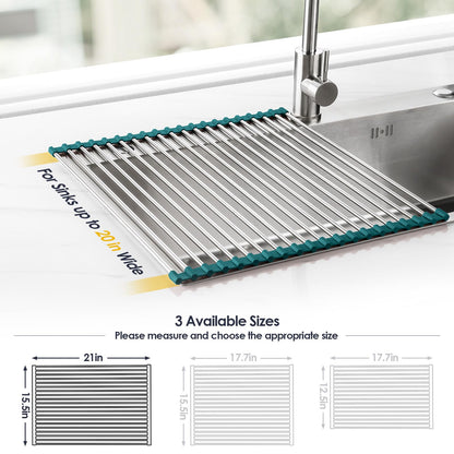 Roll Up Dish Drying Rack Over Sink
