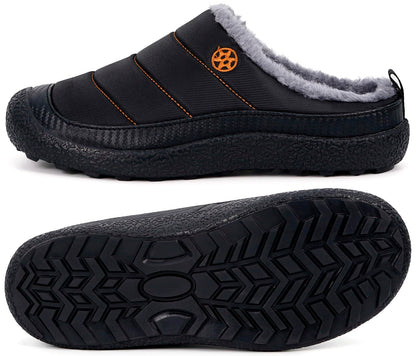 Womens Mens House Slippers Outdoor Winter Shoes Black