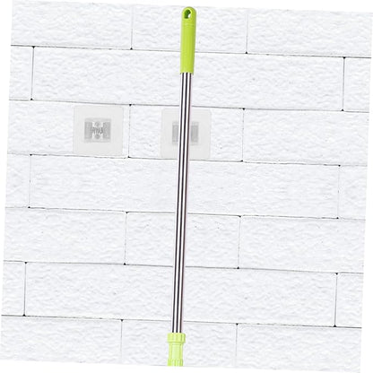 2Pcs Wall Mounted Mop Holder Adhesive Broom Organizer for Bathroom Kitchen and Laundry Room Simple Design Easy Installation Lightweight and Wall Holder for Brooms