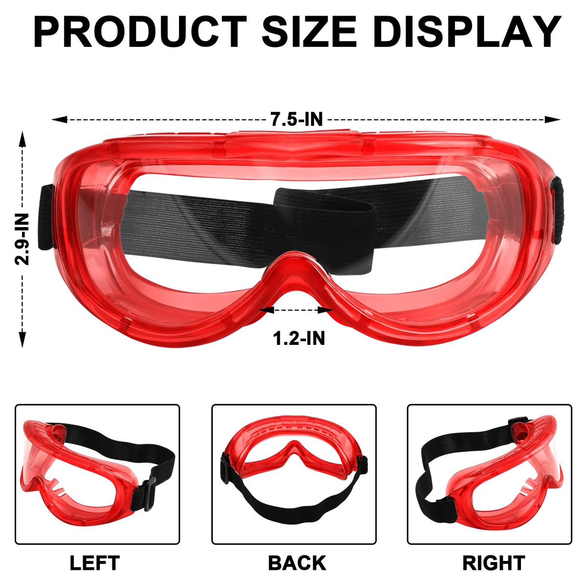 12 Pack Protective Safety Goggles Anti (12 Count)