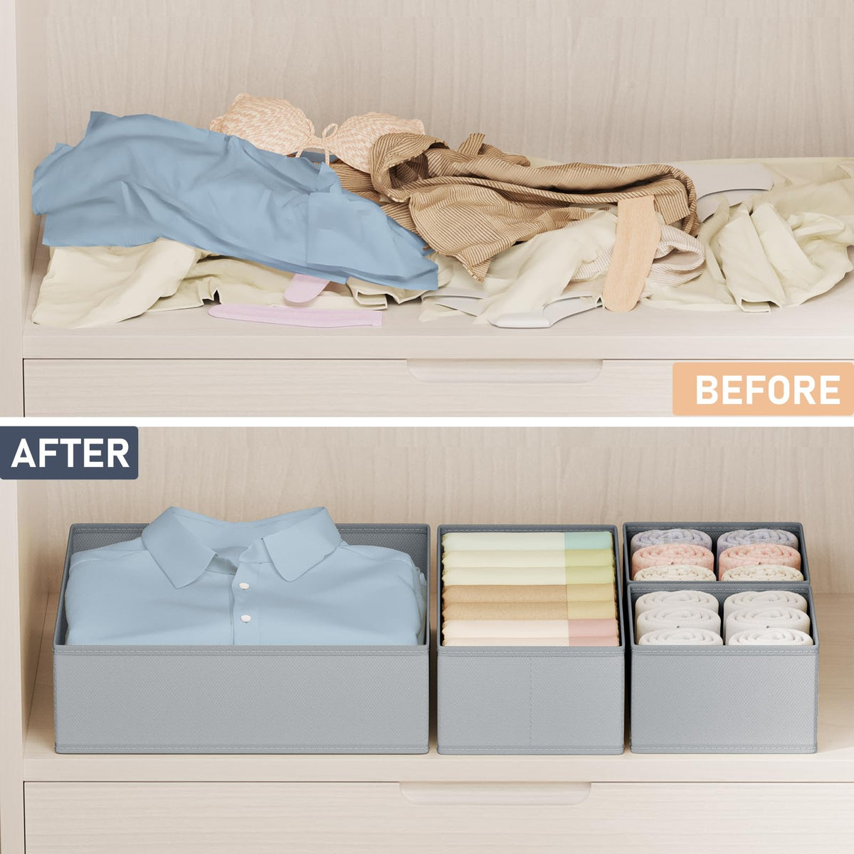 Drawer Organizer Clothes Storage (24 Count)
