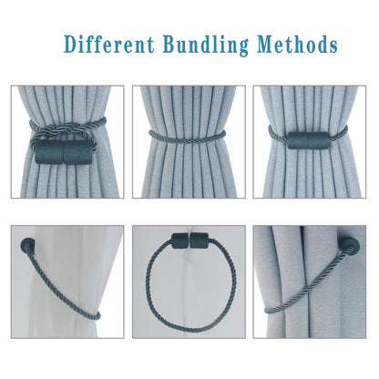 Magnetic Curtain Tiebacks Decorative Holdbacks Rope Tie Back Drapes Hangtty (6 Count)