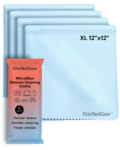 Microfiber Cleaning Cloths for Glasses & Screens (4 Count)