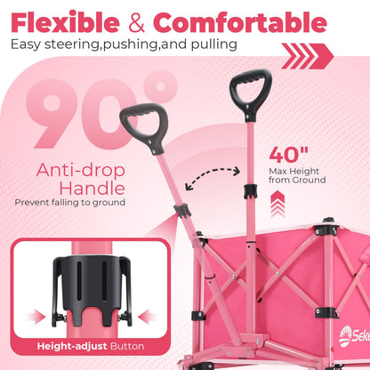 Collapsible Foldable Wagon with 300lbs Weight Capacity