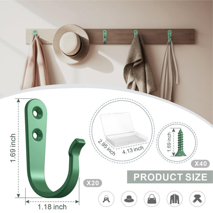 20 Pack Coat Hooks for Hanging (20 Count)