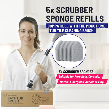 Scrubber Sponge Refill for 3 in 1 Moku Home Shower Scrubber (5 Count)