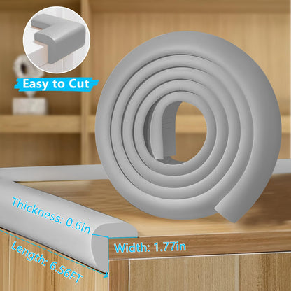 Foam Baby Edge Protector Strip Furniture Safety 1.8inx6.56FT（Grey）
