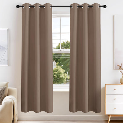 Mocha Blackout Curtains for Bedroom 63 Inch Length 2 Pcs (2 Count)