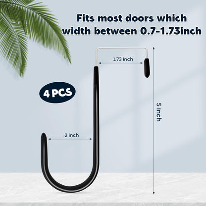 4 Pack Over The Door Hooks (4 Count)