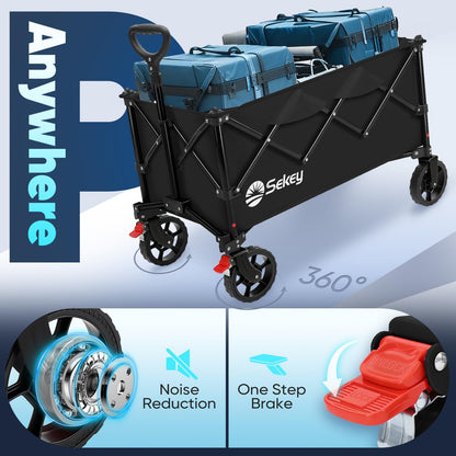 Collapsible Foldable Wagon with 300lbs Weight Capacity