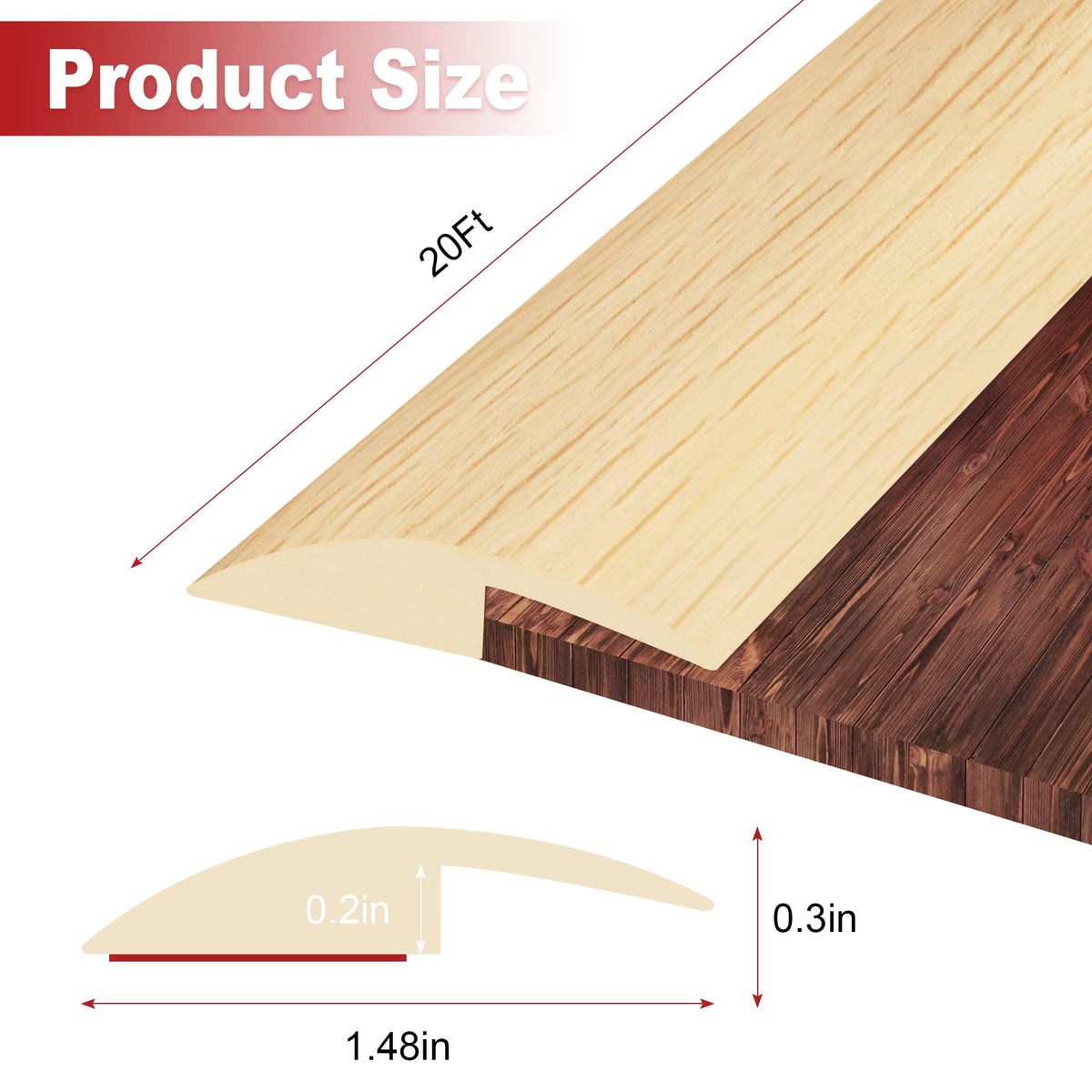 20Ft Carpet Floor Transition Strip