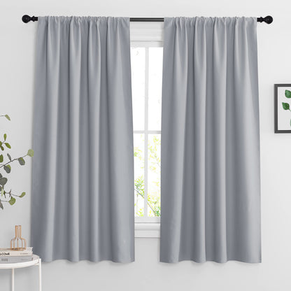Blackout Curtains for Bedroom Living Room Nursery 63 inches Long (2 Count)