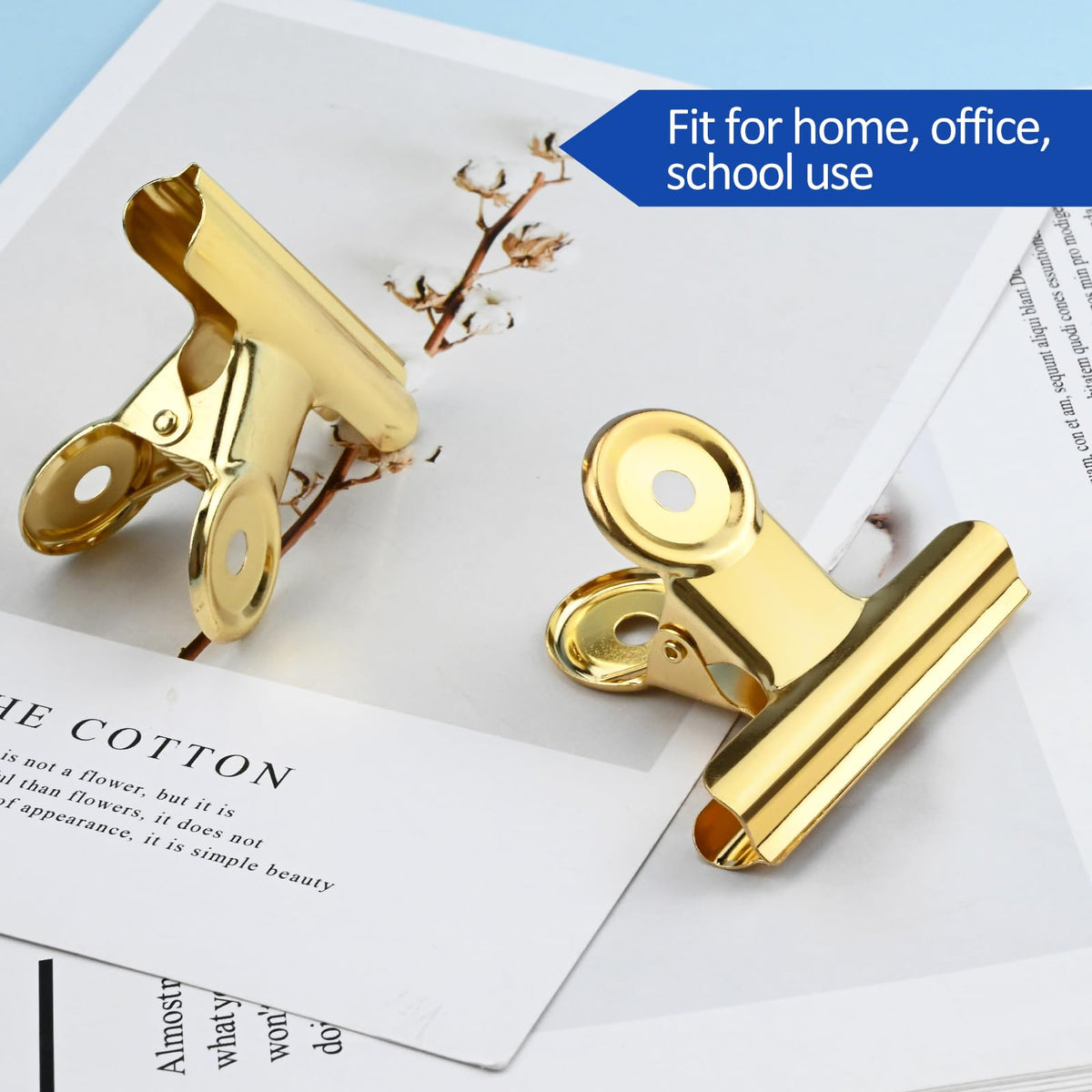 10 Pack Large Metal Hinge Clips 2.5 Inches Bull Hinge Paper Clips Gold Bulldog Clips for Crafts
