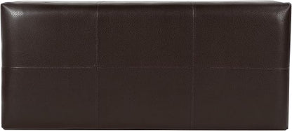 HomePop Faux Leather Cocktail Storage Bench, Brown