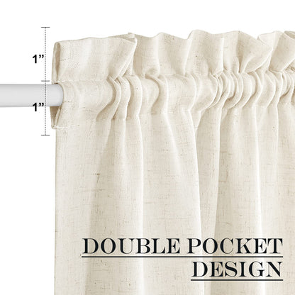 Natural Sidelight Curtains for Front Door 12 x 72 inches Long