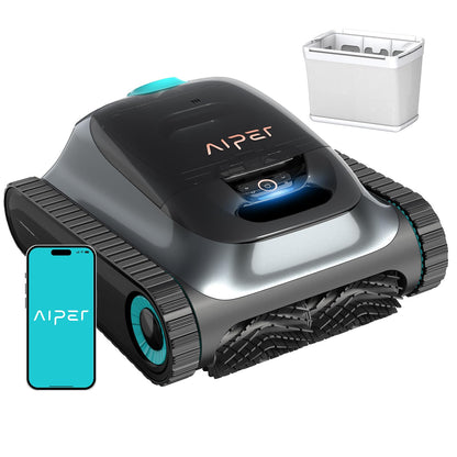 2026 Upgrade) (Renewed) Aiper Scuba S1 Robotic Pool Cleaner,270 Min Runtime, Floor/Wall/Waterline/Shallow Area Cleaning, Ultra-fine Filter, Smarter Navigation, App Support-Black