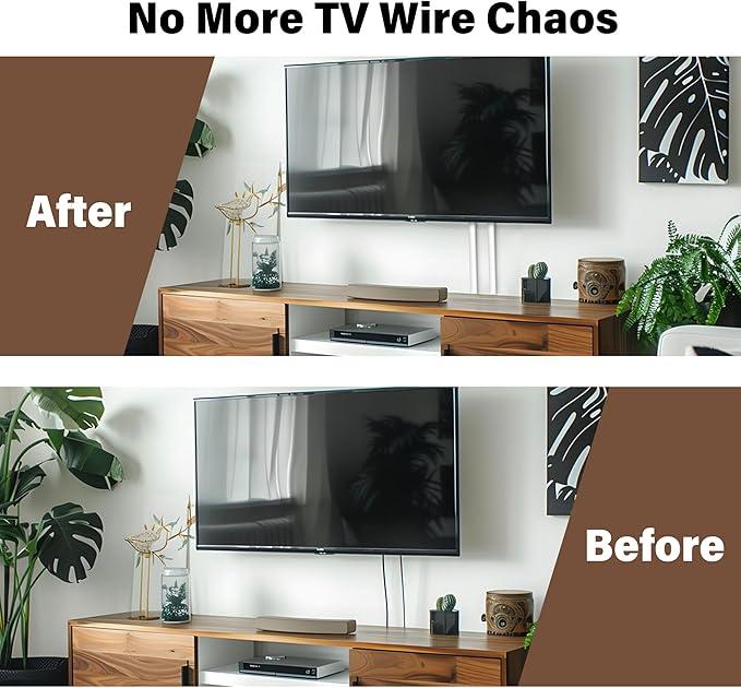 Cord Hider for Wall Mounted TV,39" One Cable Cover with Side Open, Flexible Silicone Wire Raceway Management,Self-Adhesive Cord Organizer,Wire Concealer Channel, White