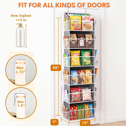 2 Pack Over Door Organizer with 6 Large Pockets