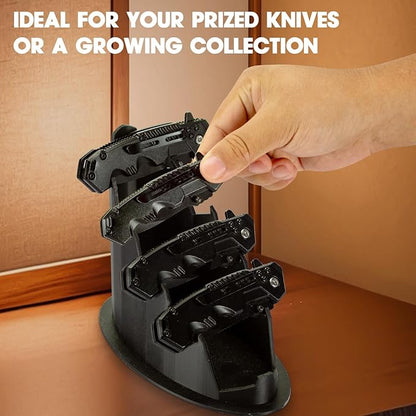 Knife Display Stand for Collections - Pocket Knife Display Case Holder Storage Rack Holds 5 Pocket Knives - Knife Enthusiast Collectibles for Display Gifts