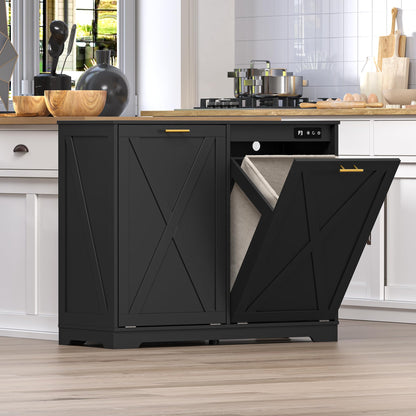 Tilt Out Trash Can Cabinet for 2 Bins
