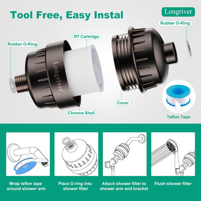 R7 Shower Filter High Put Shower Water Filter for Hard Water