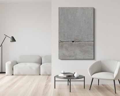 Hand painted Minimalist Black and White art canvas Abstract Oil painting 36x24 inch wall decorative art