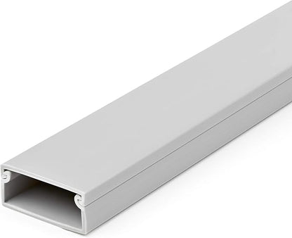 StarTech.com Solid Cable Management Raceway with Cover, 1-1/2"(38mm)W x 5/8"(16mm)H - 6.5ft(2m) length, Single Channel PVC Network/Power Cord Hider/Wall Wire Duct, Max 30 Cables, UL Listed, TAA