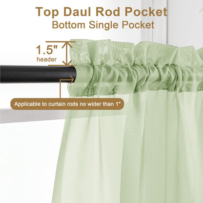 Light Green Sheer Curtains 84 Inches Long