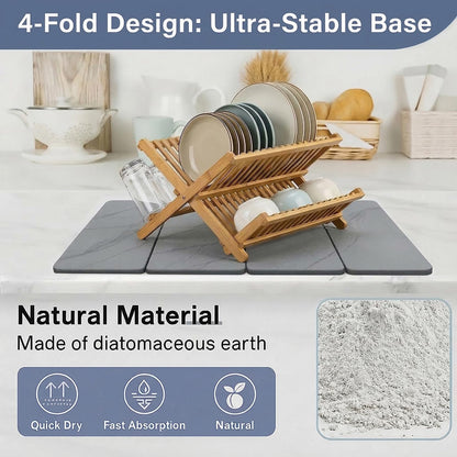 Stone Drying Mat for Kitchen Counter Light Gray