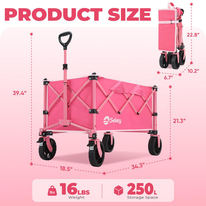 Collapsible Foldable Wagon with 300lbs Weight Capacity
