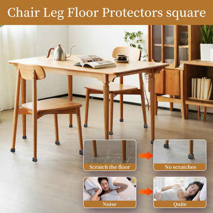 Square Chair Leg Floor Protectors for Hardwood Floors Large 24pcs (24 Count)