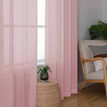 Sheer Blush Pink Curtains 90 inches Long 2 Panels (2 Count)